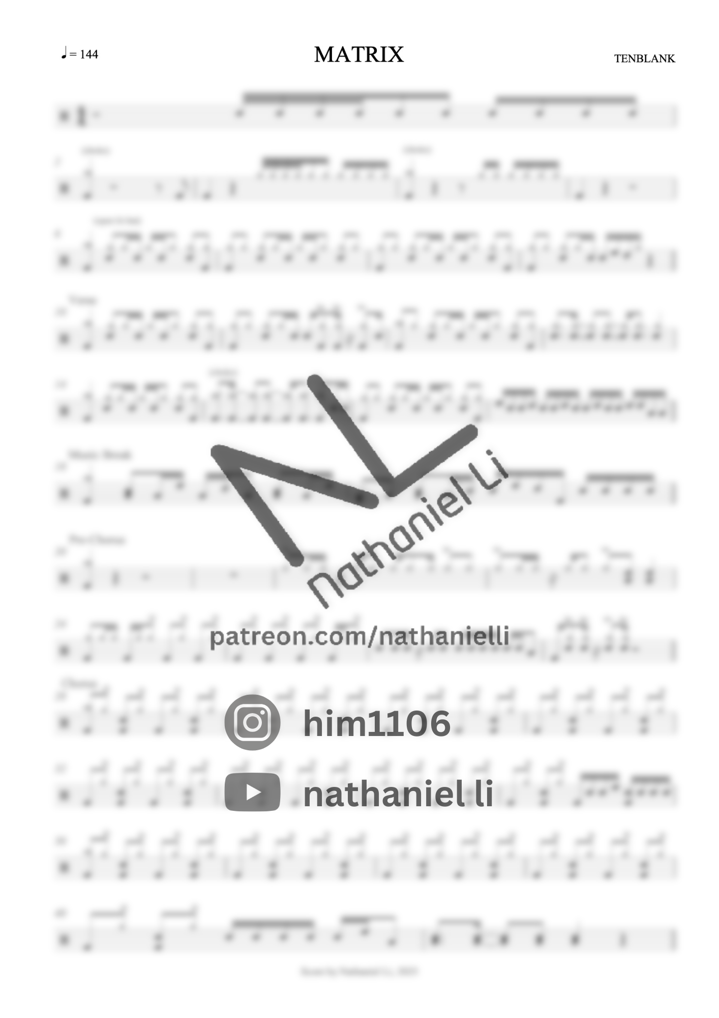 TENBLANK - MATRIX | 鼓譜