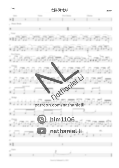 盧廣仲 - 太陽與地球 | 鼓譜