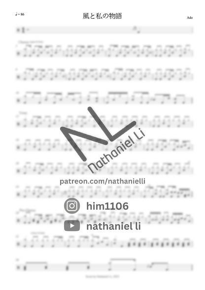 風と私の物語 - Ado | 鼓譜 (風與我的故事)