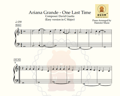 Ariana Grande - One Last Time(Easy version in C)