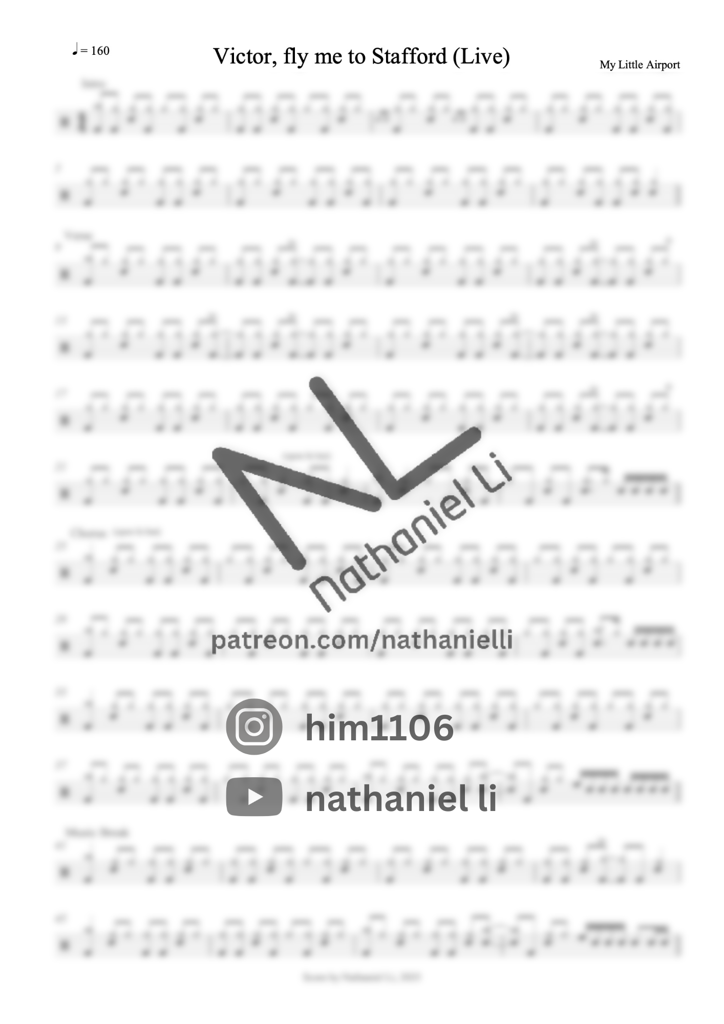 My Little Airport - Victor fly me to Stafford (Live) | 鼓譜